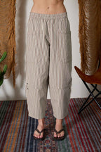 Fun In Fall Striped Elastic Pants