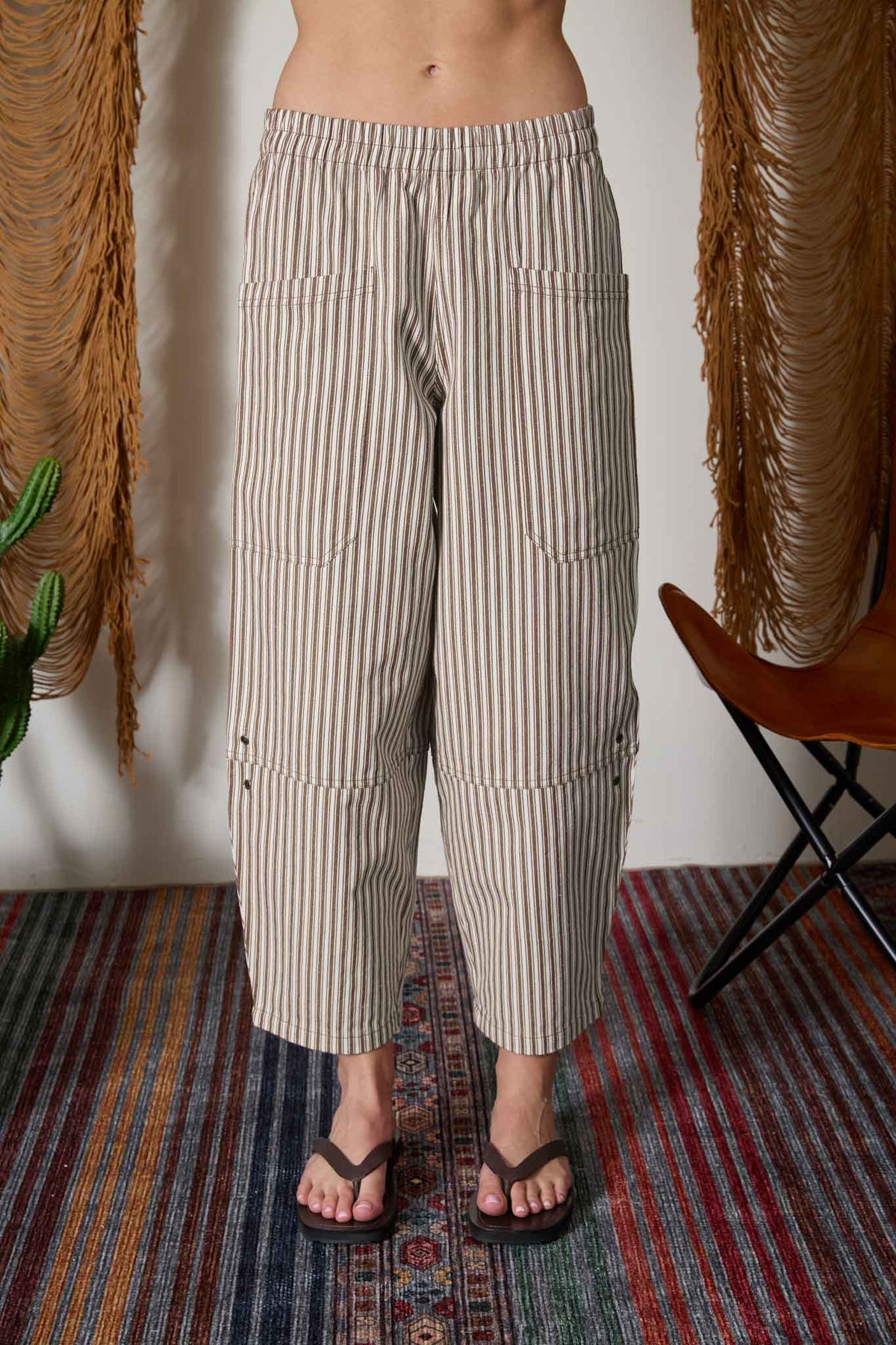 Fun In Fall Striped Elastic Pants