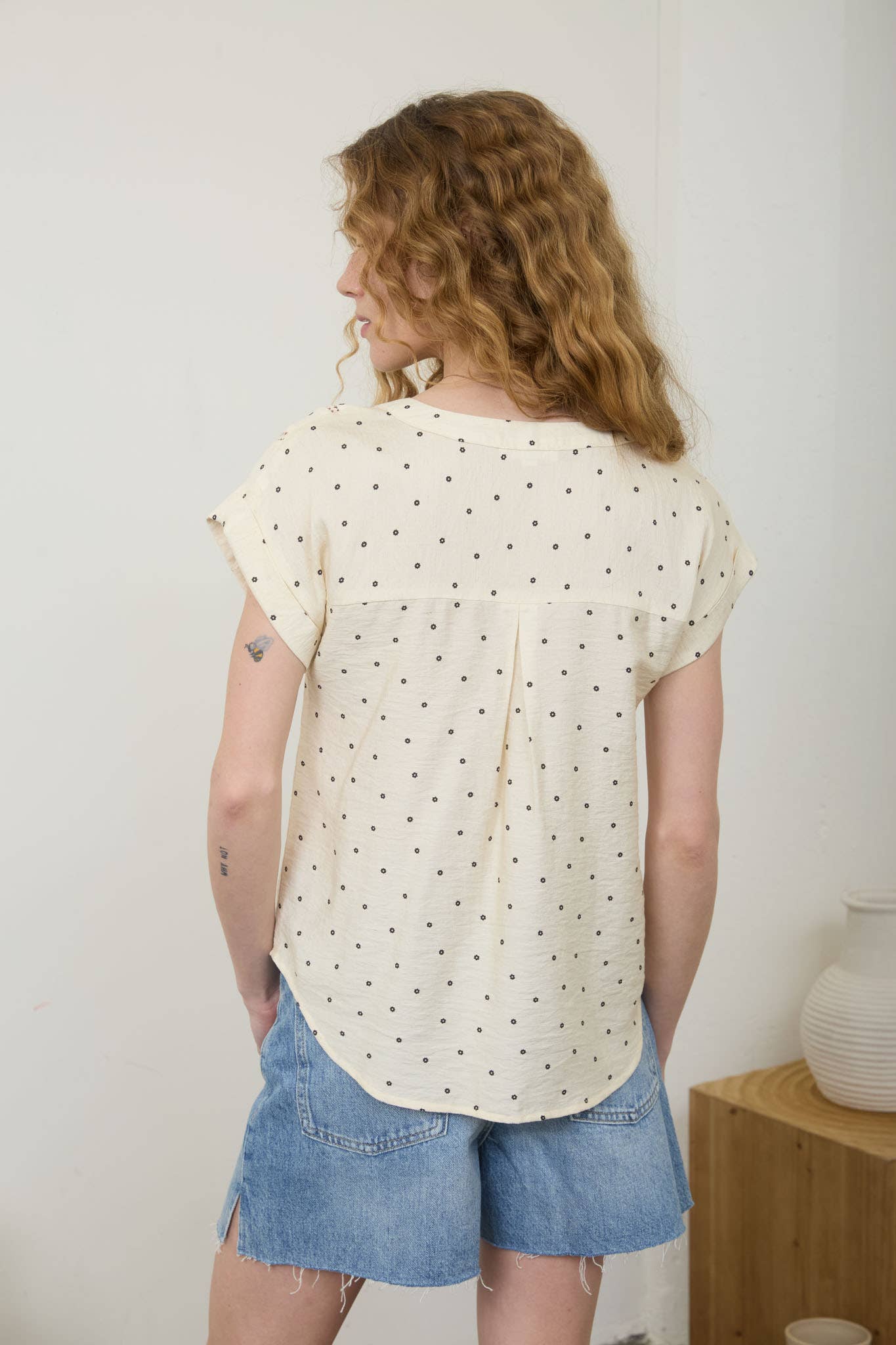 Dotted to Perfection Short Sleeve Top (S-3X)