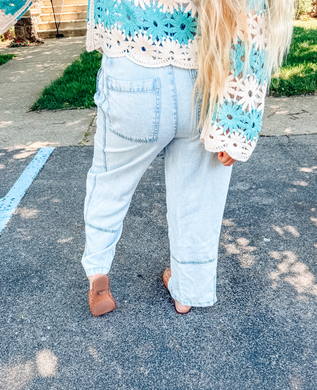 Beach Day Elastic Waist Denim