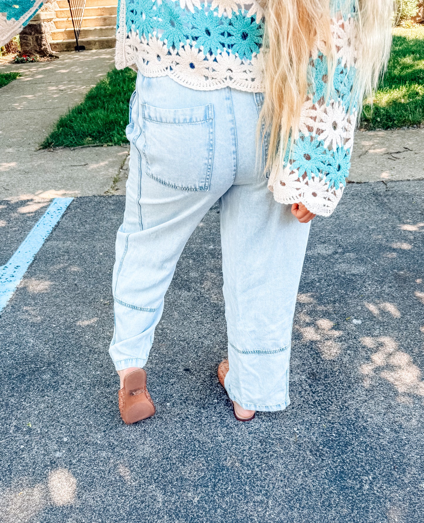 Beach Day Elastic Waist Denim