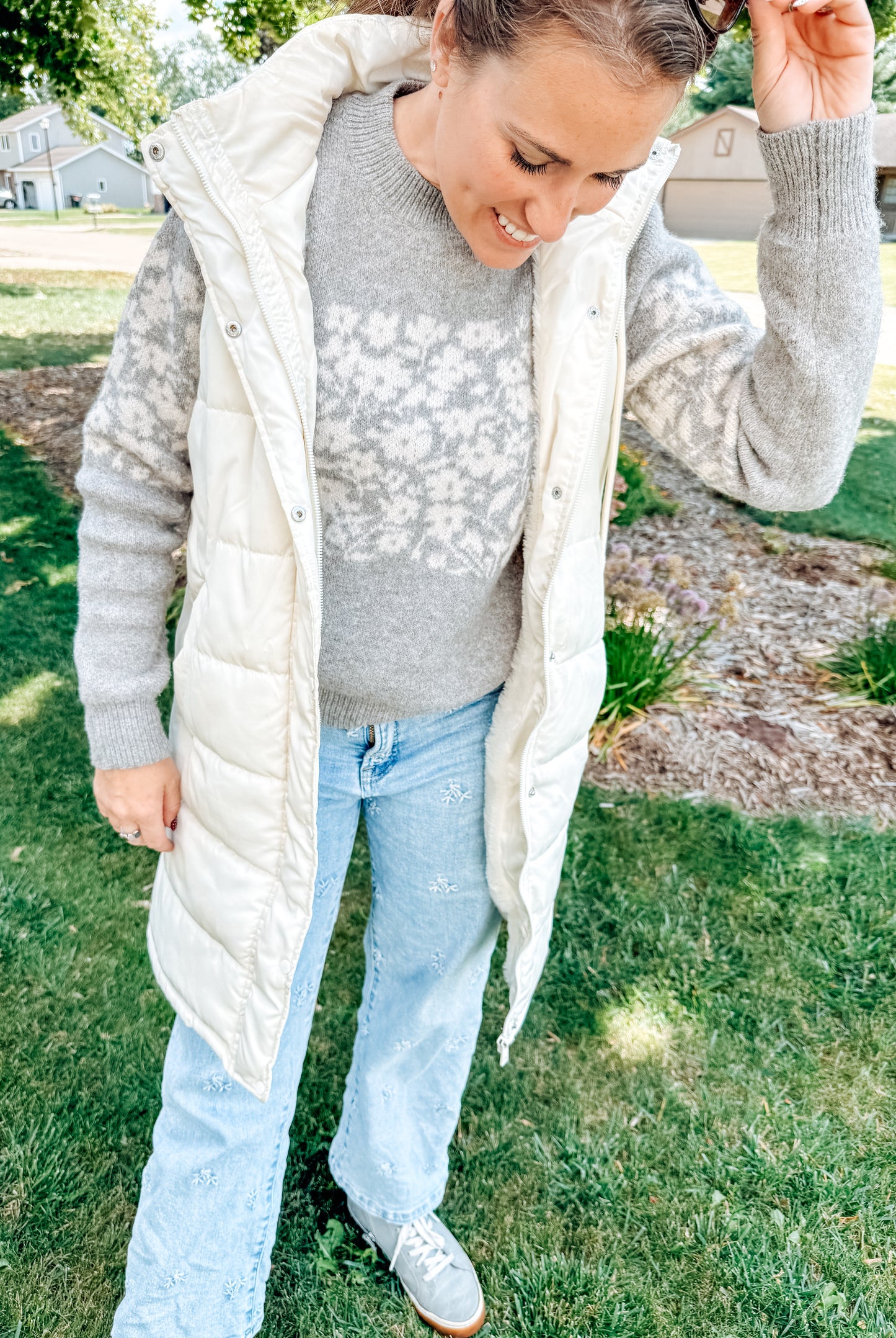 Keepin' Warm Puff Vest-Ivory (S-XL)