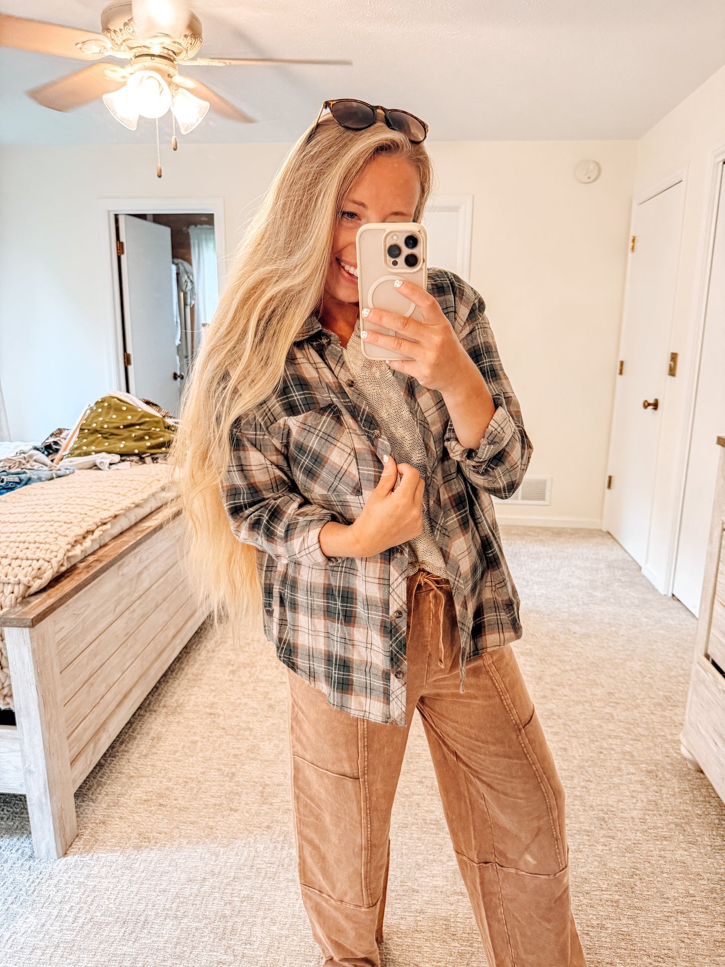 The Backroad Plaid Button Down-Forest
