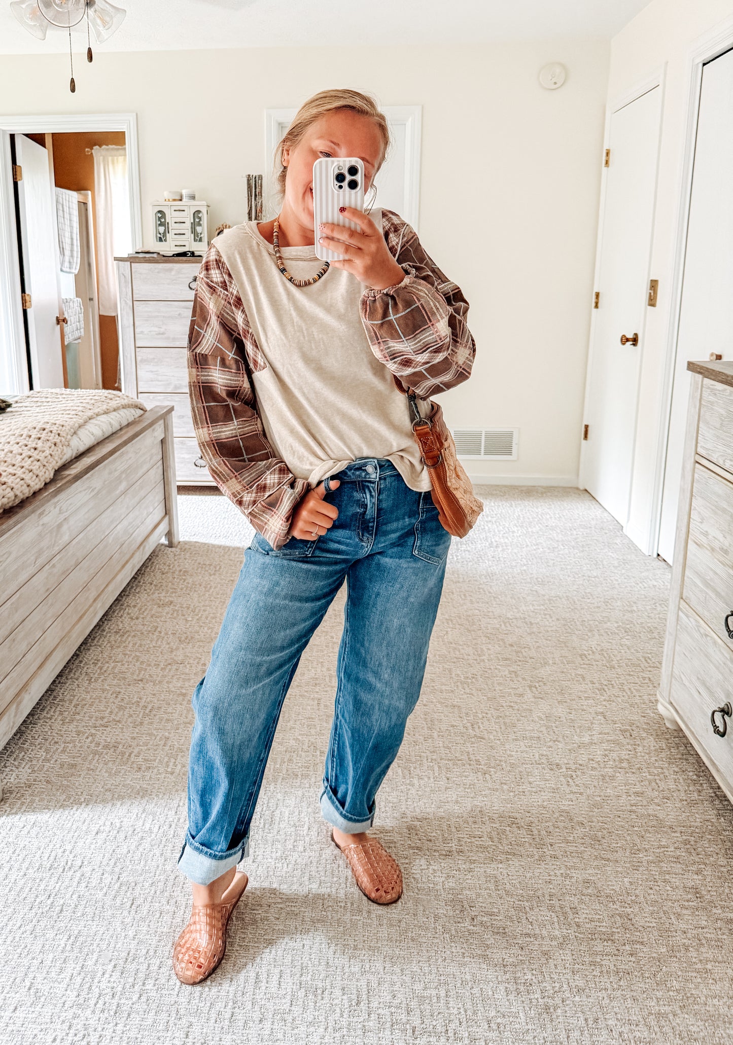 The Autumn Escape Contrast Sleeve Sweater