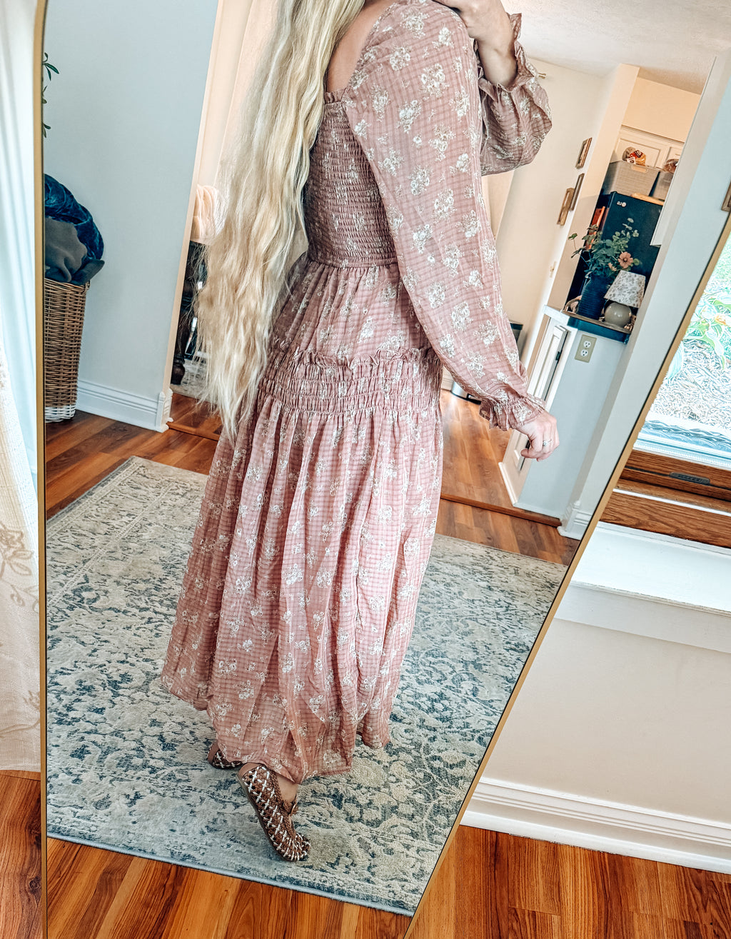 Meadow Romance Floral Button Down Midi Dress