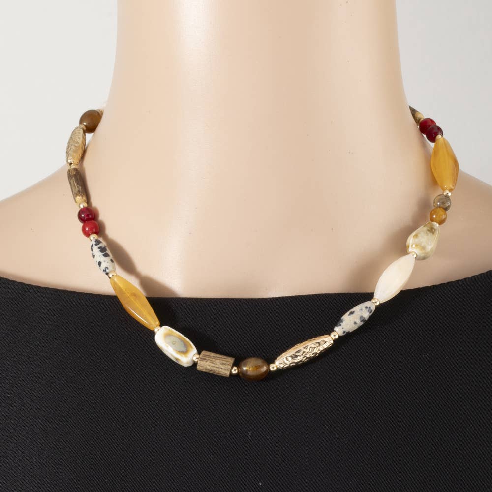 Oval Bead Statement Necklace