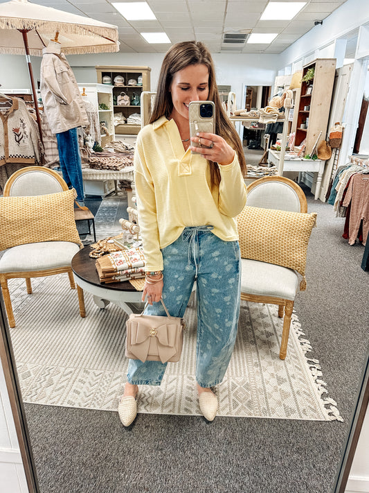 Sunny Days Ahead Long Sleeve Top-Butter