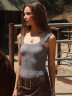 Textured Blooms Square Tank (6 colors)