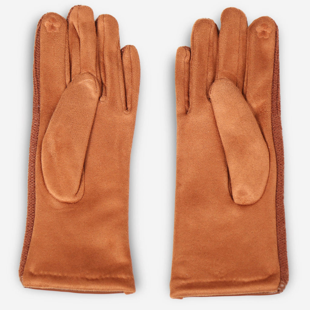 Cable Knit Suede Winter Gloves (several colors)