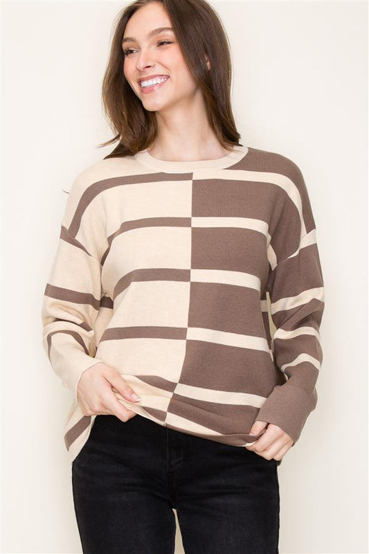 So in Love with Stripes-Brown Multi (S-XL)