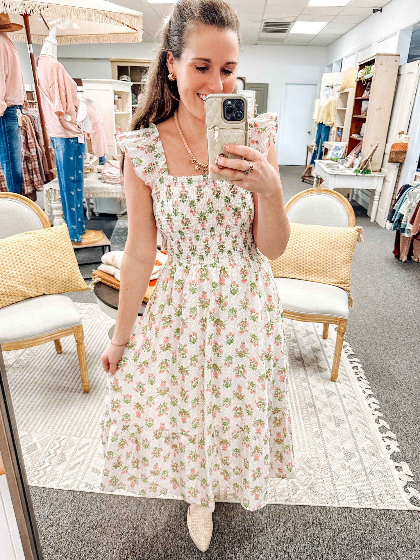 Float Away in Florals Sleeveless Midi Dress