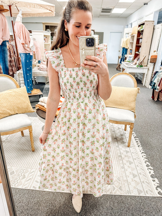 Float Away in Florals Sleeveless Midi Dress