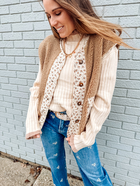 Botanical Bliss Fleece Vest (S-XL)