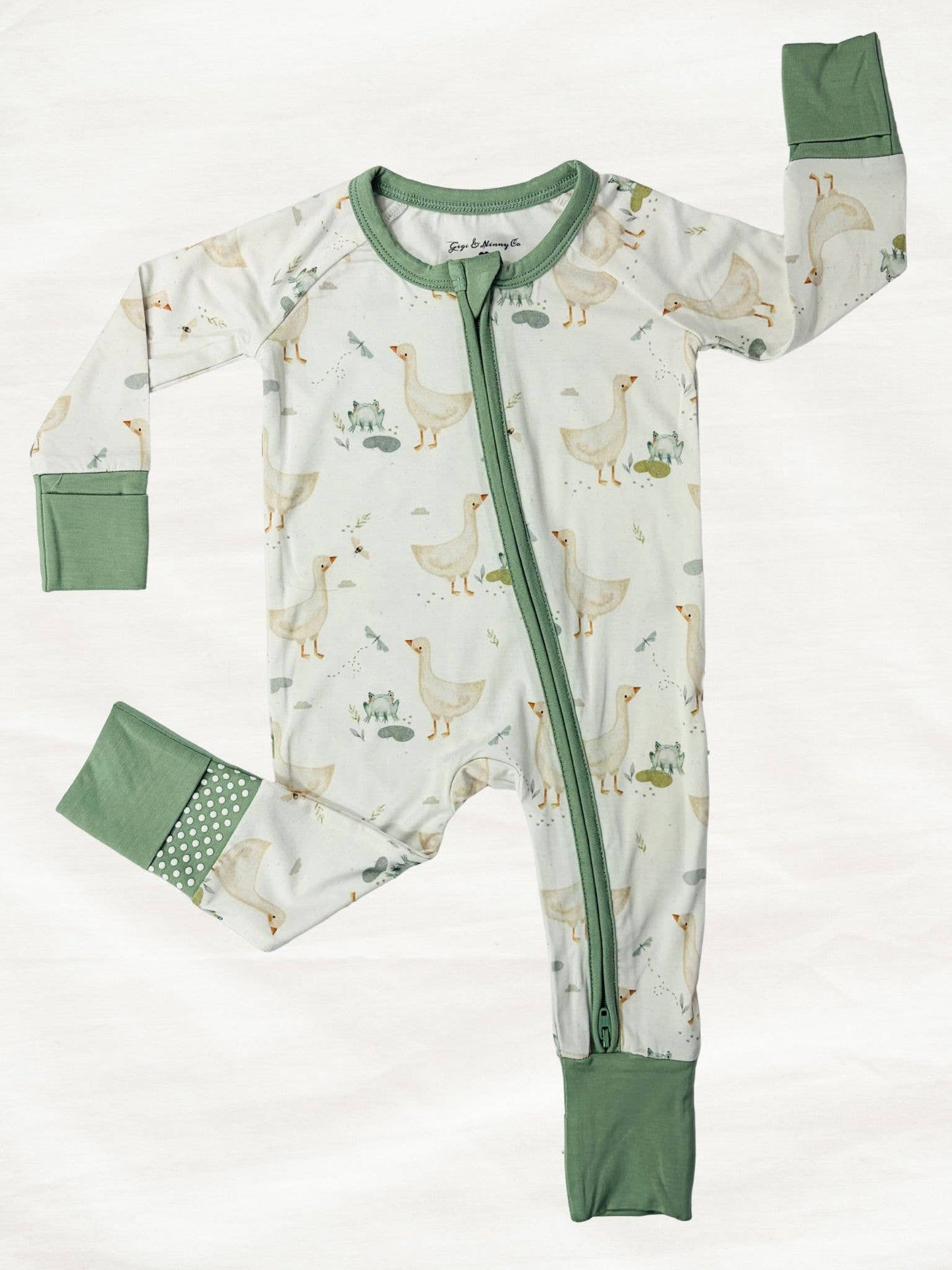 Spring Goose & Frog Zippy Pajama