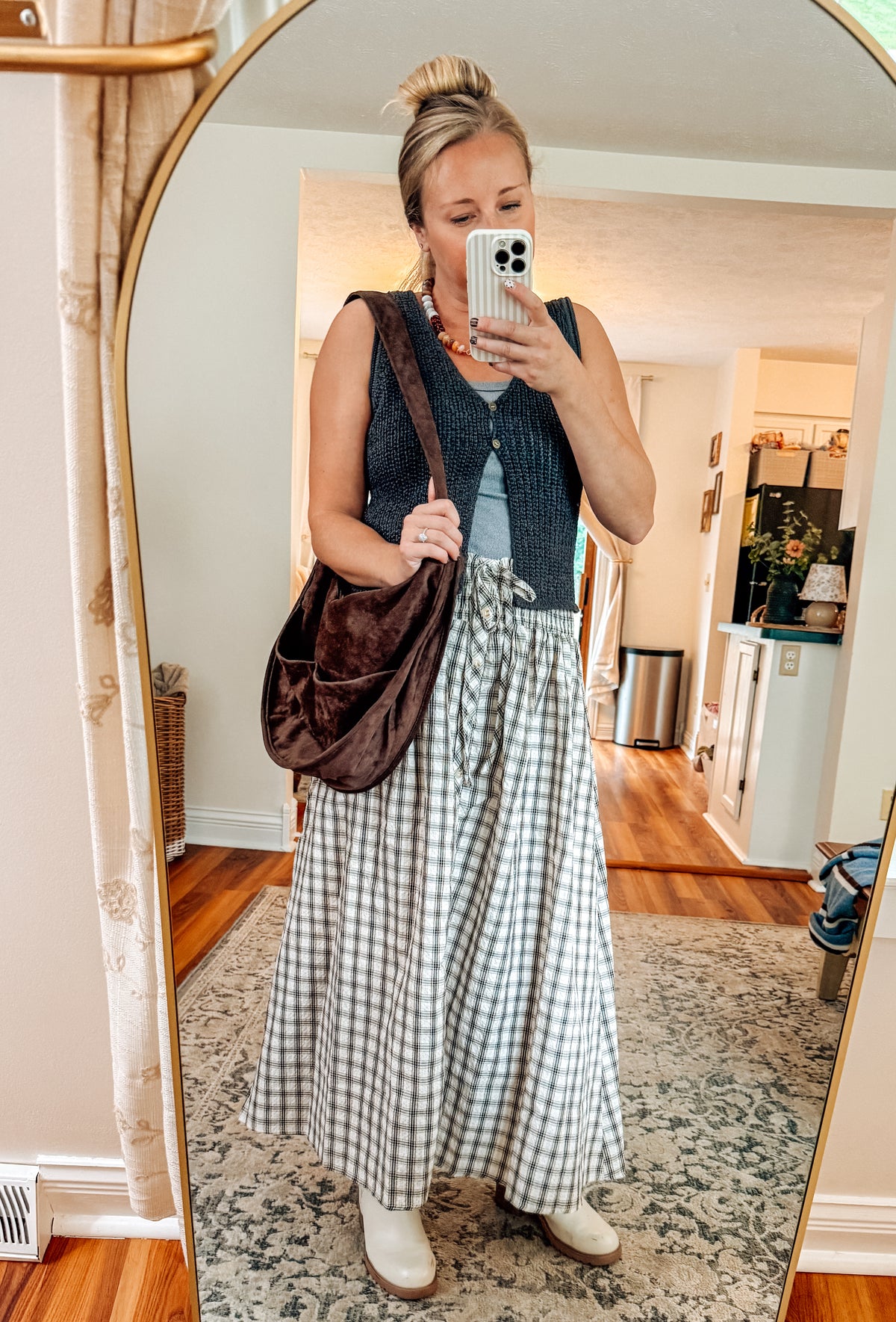 The Hadley Plaid Midi Skirt