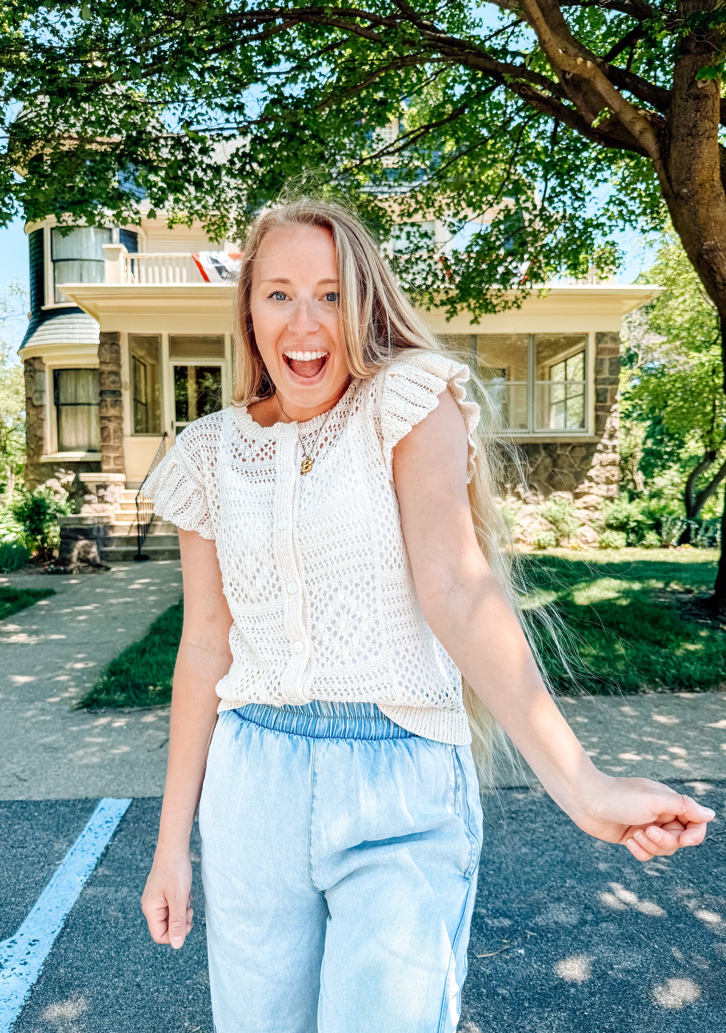 The Oatmilk Open Crochet Cardigan (S-XL)