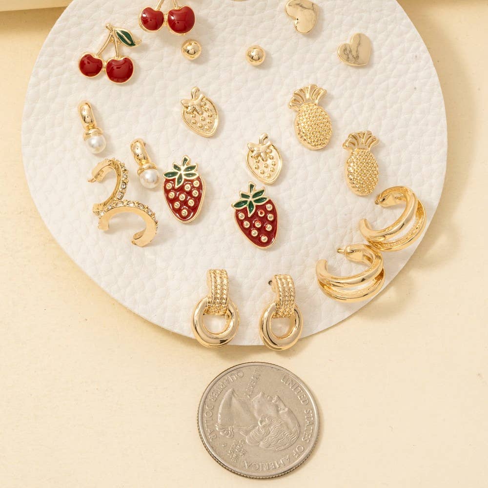10Pc Fruit Stud Pack