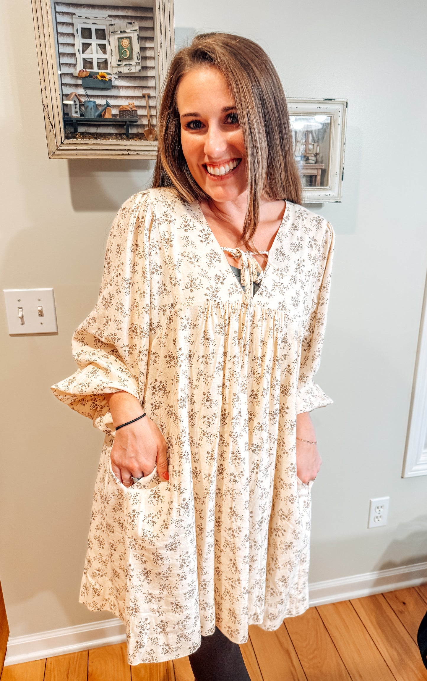 Forever Floral Long Sleeve Dress (S-XL)