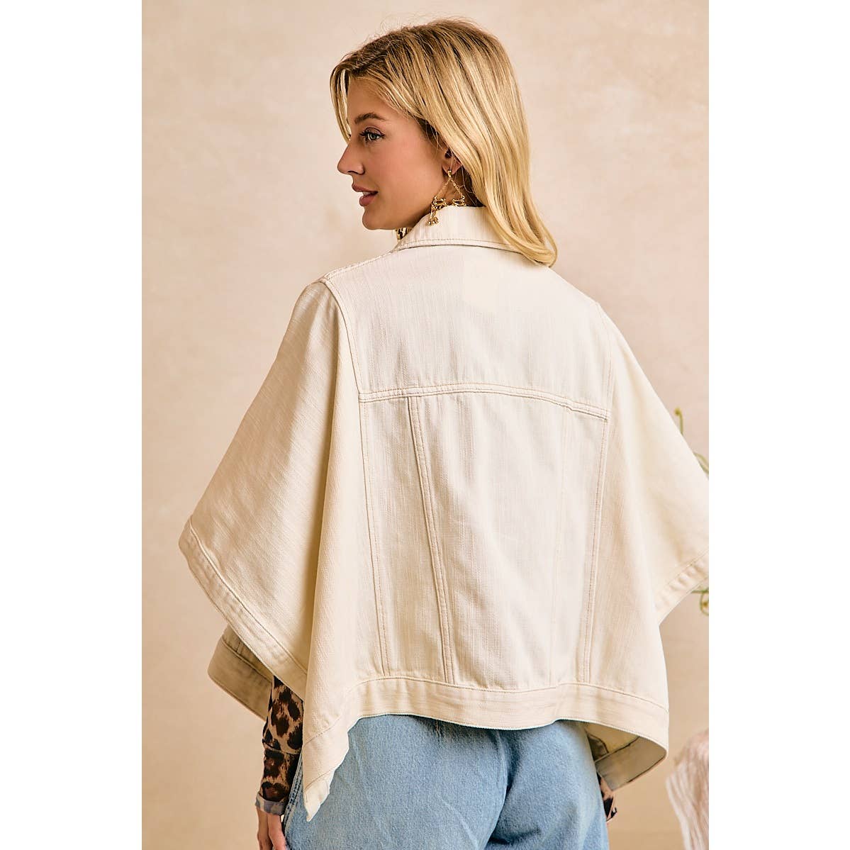 Oatmeal Cape Denim Jacket