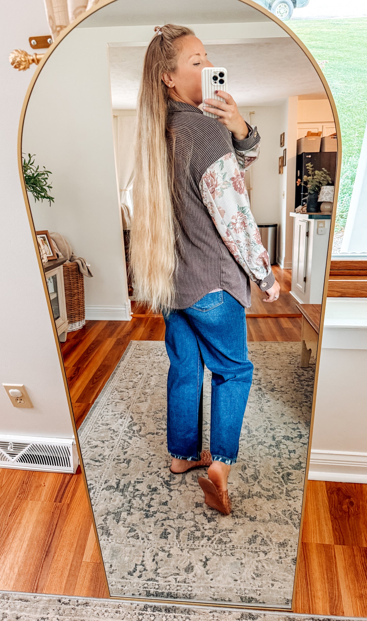 Layer Me Up Contrast Ribbed Button Up