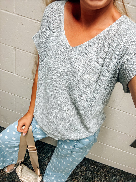 Stormy Skies Knit Pullover Top (S-XL)