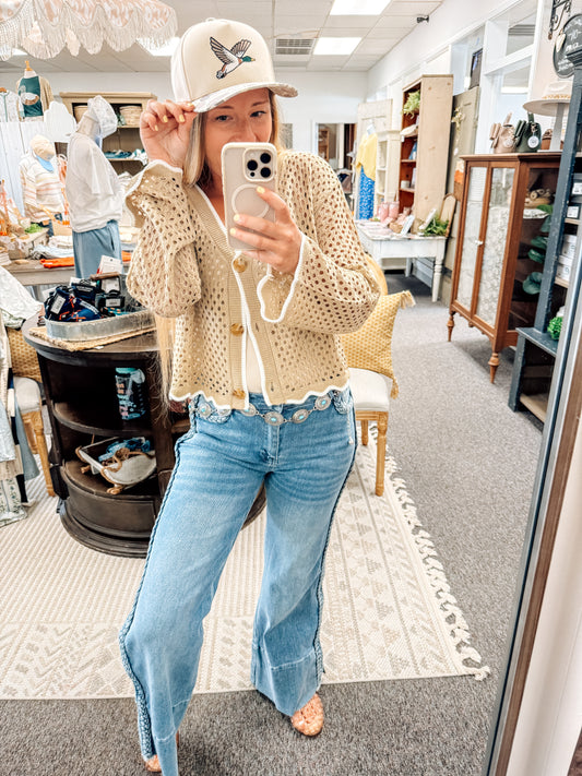 The Honeycomb Crochet Cardigan (S-XL)