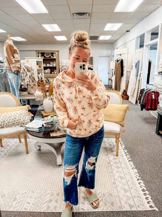 Field of Blooms Ribbed Hoodie (S-XL)