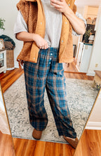 Perfectly Plaid Wide Leg Lounge Pants