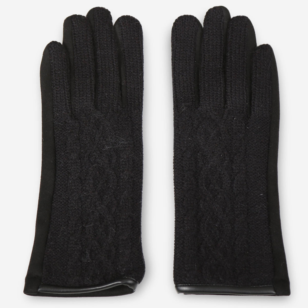 Cable Knit Suede Winter Gloves (several colors)