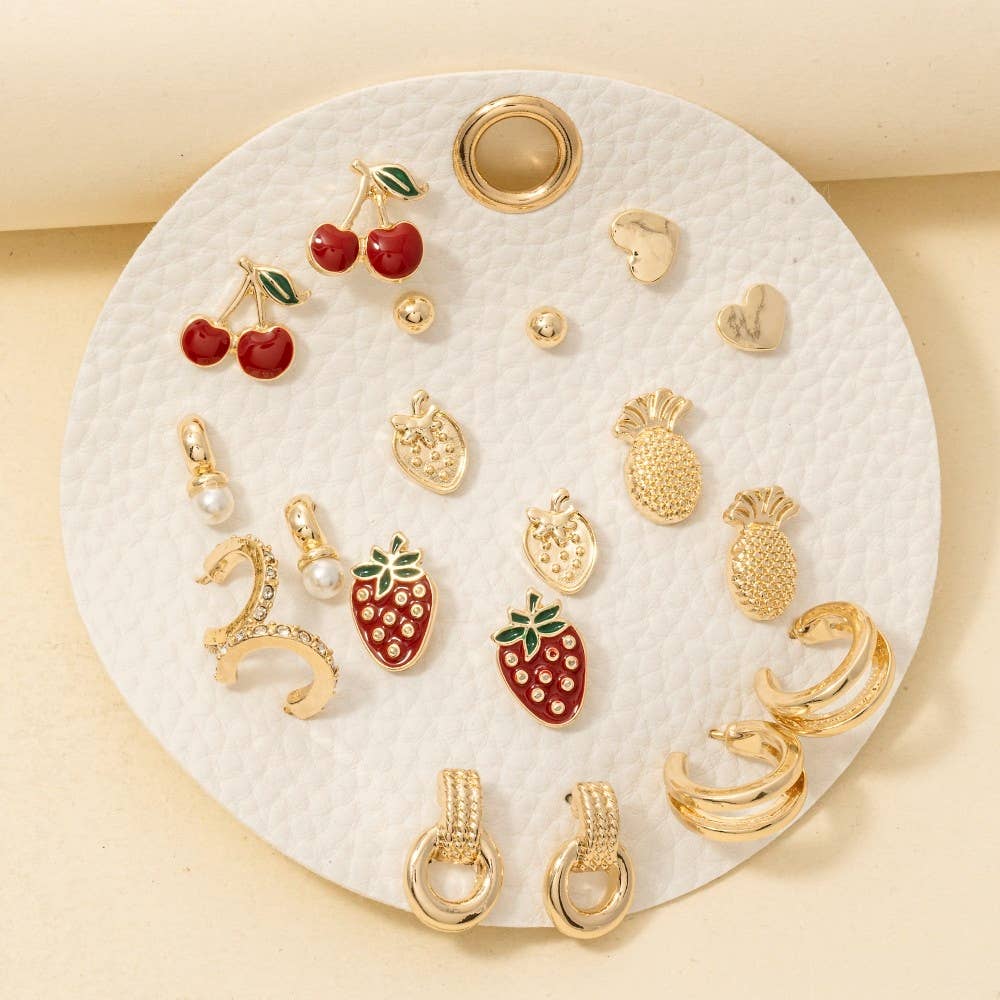 10Pc Fruit Stud Pack