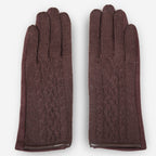 Cable Knit Suede Winter Gloves (several colors)