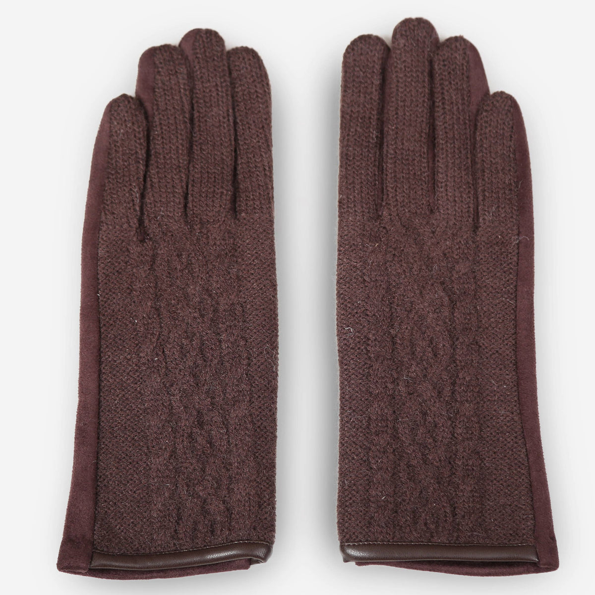Cable Knit Suede Winter Gloves (several colors)