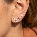 3 Pair Solitaire Earring Set