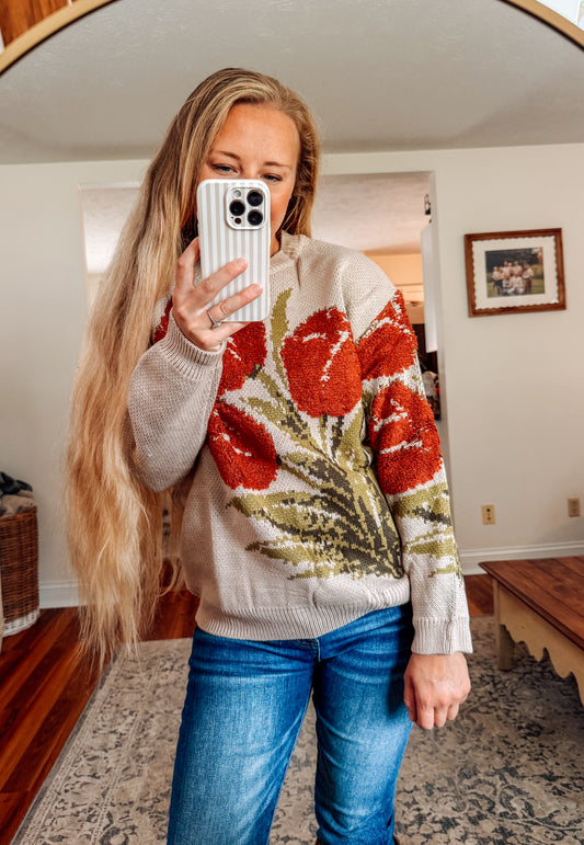 In A Field Of Tulips Jacquard Sweater