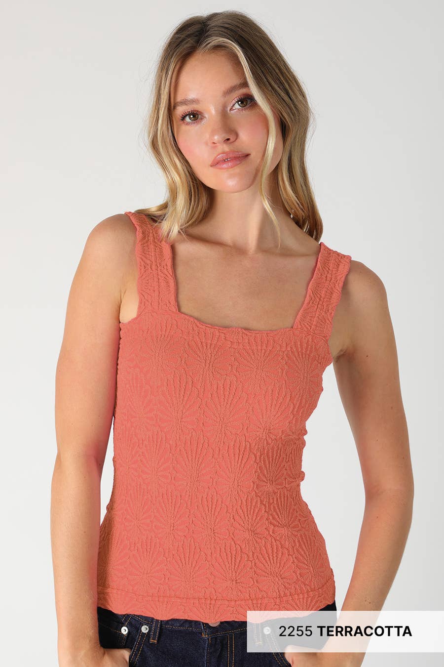 Textured Blooms Square Tank (6 colors)