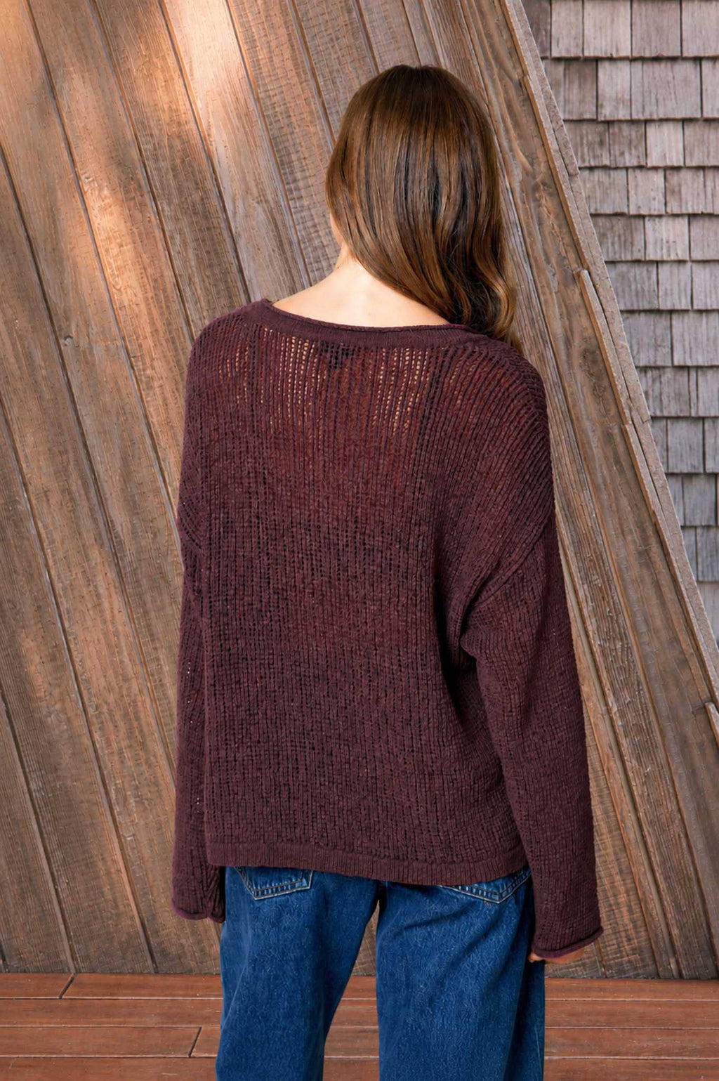 Dripping in Sangria Split Knit Top