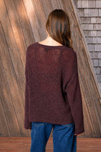 Dripping in Sangria Split Knit Top