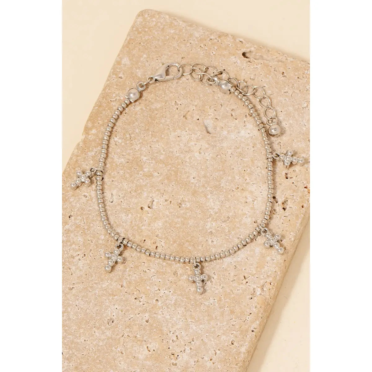 Faithful Cross Charm Beaded Bracelet