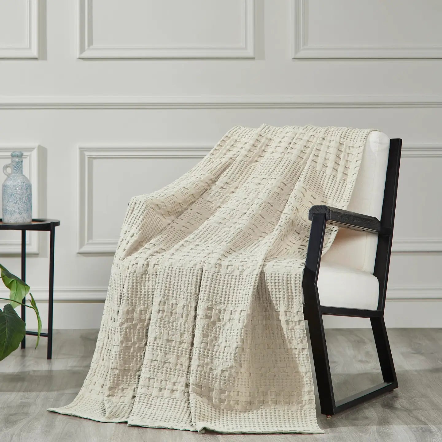 Waffle Weave Natural Throw