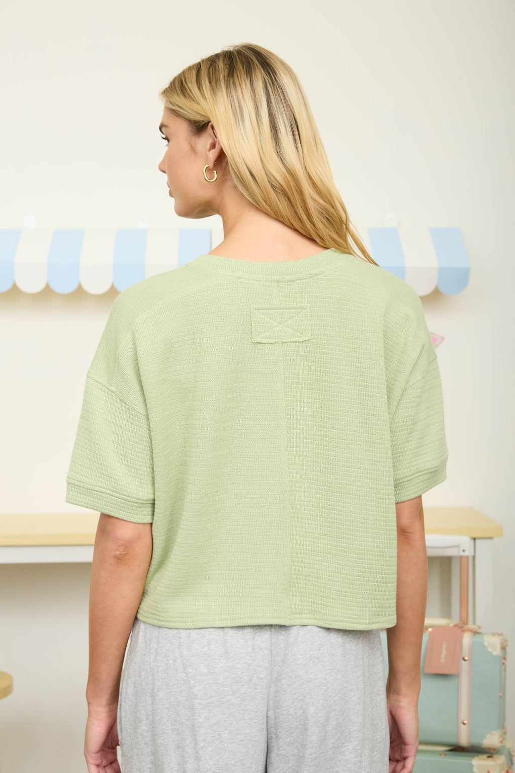The Soft Classic Short Sleeve Cardigan-Green