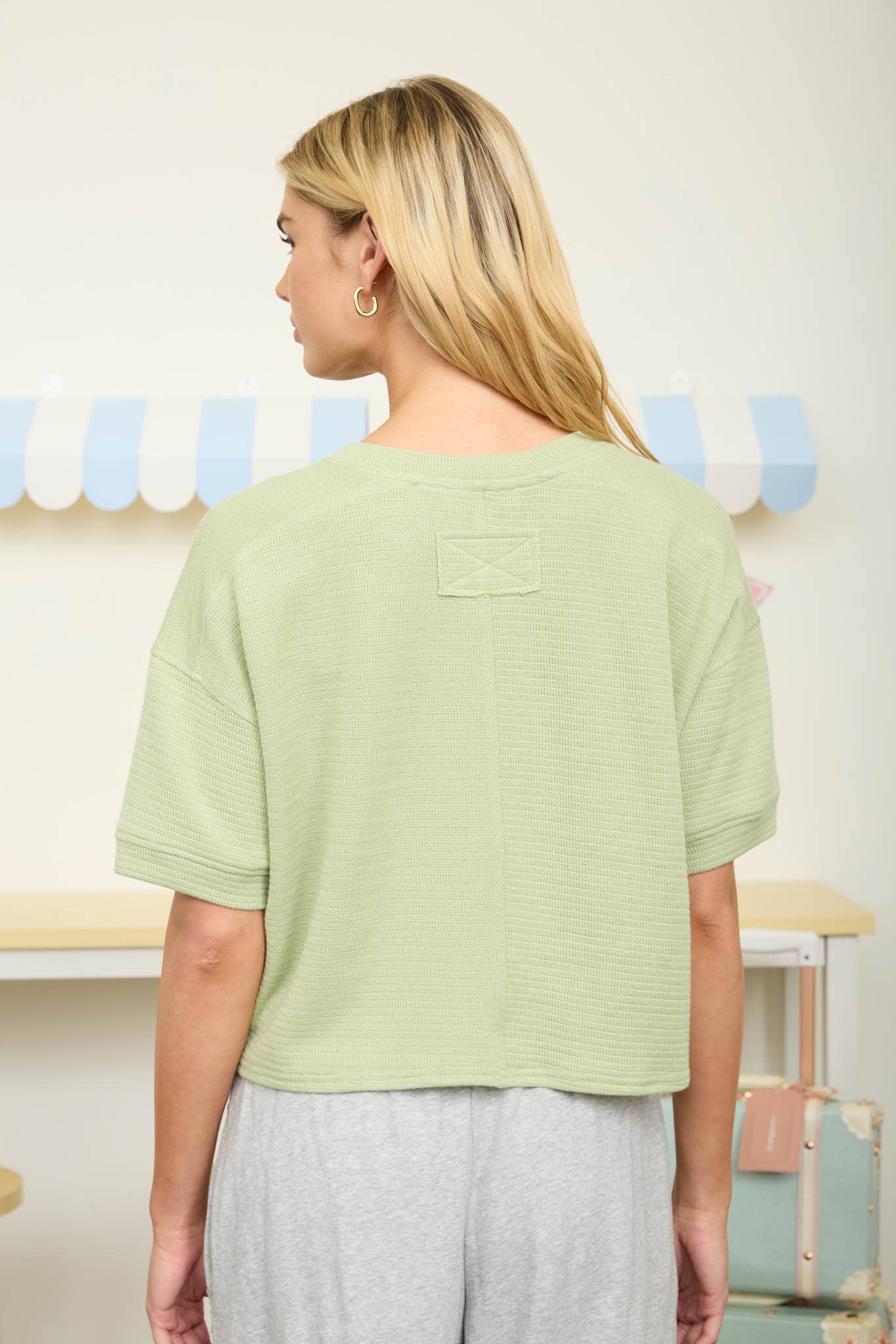 The Soft Classic Short Sleeve Cardigan-Green