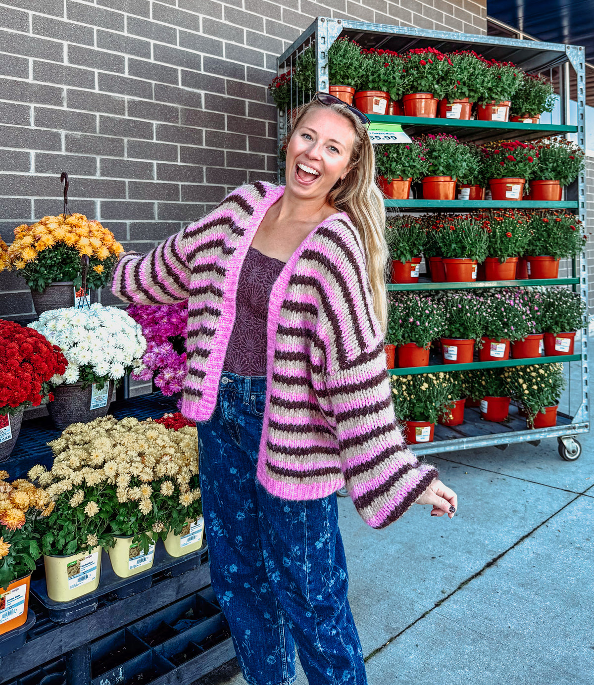 Make a Statement Chunky Striped Open-Front Cardigan