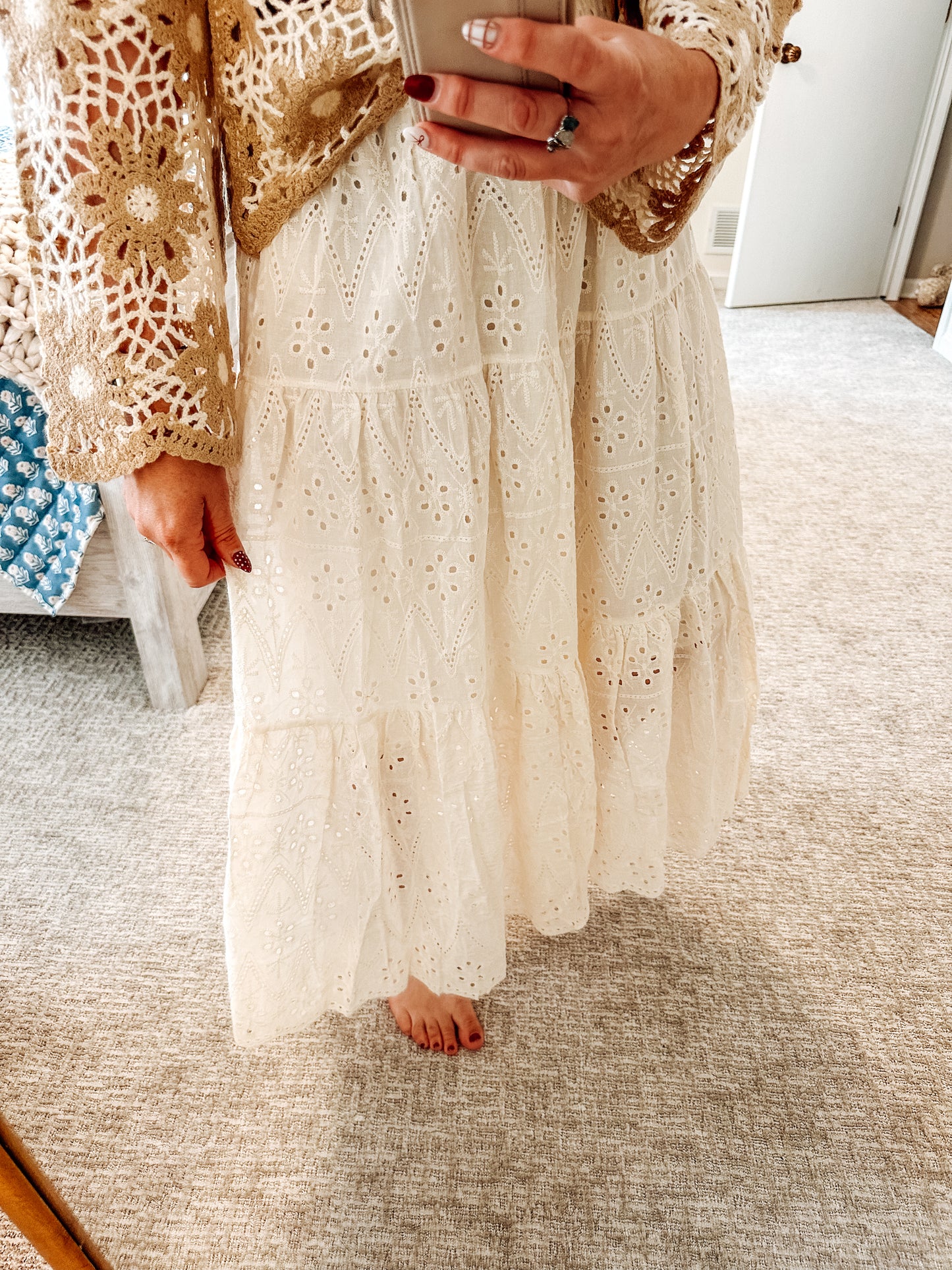 Softly Stitched Eyelet Skirt