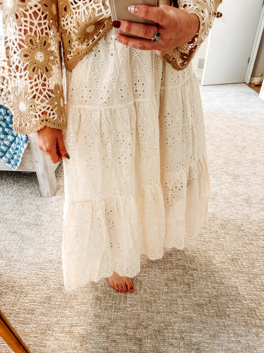 Softly Stitched Eyelet Skirt