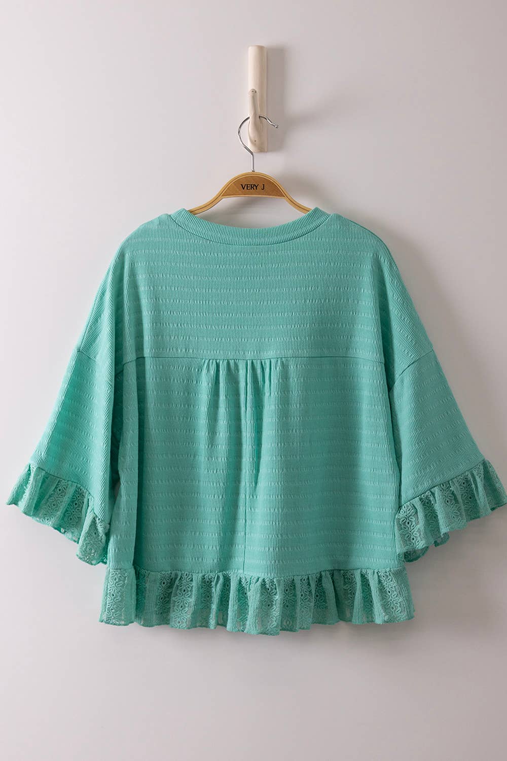 Endless Summer Half Sleeve Knit Top-Seafoam