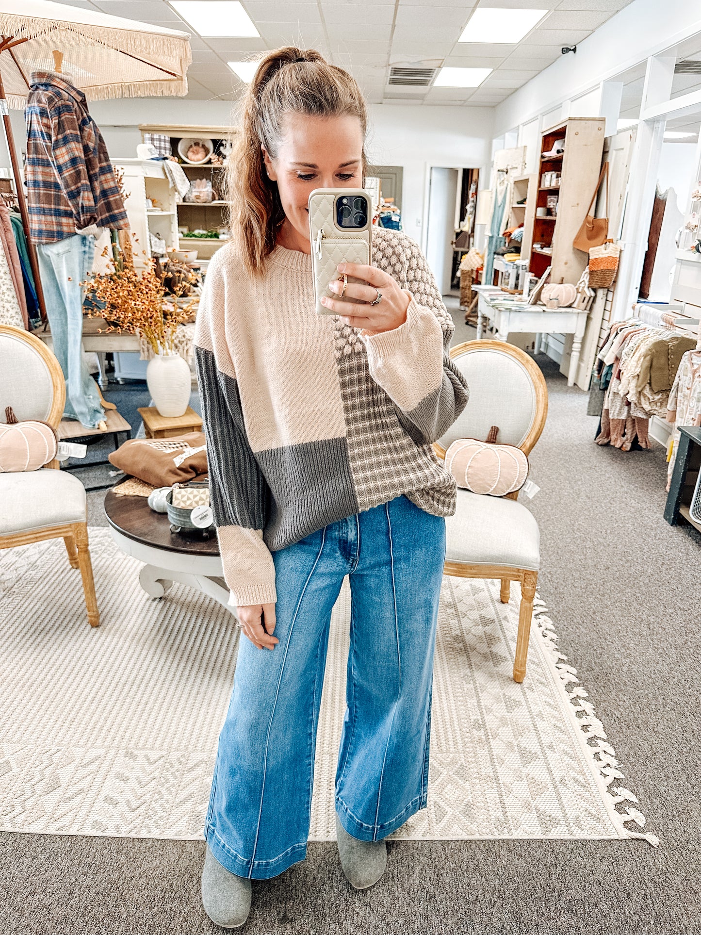 Foggy Mornings Colorblock Sweater (S-XL)