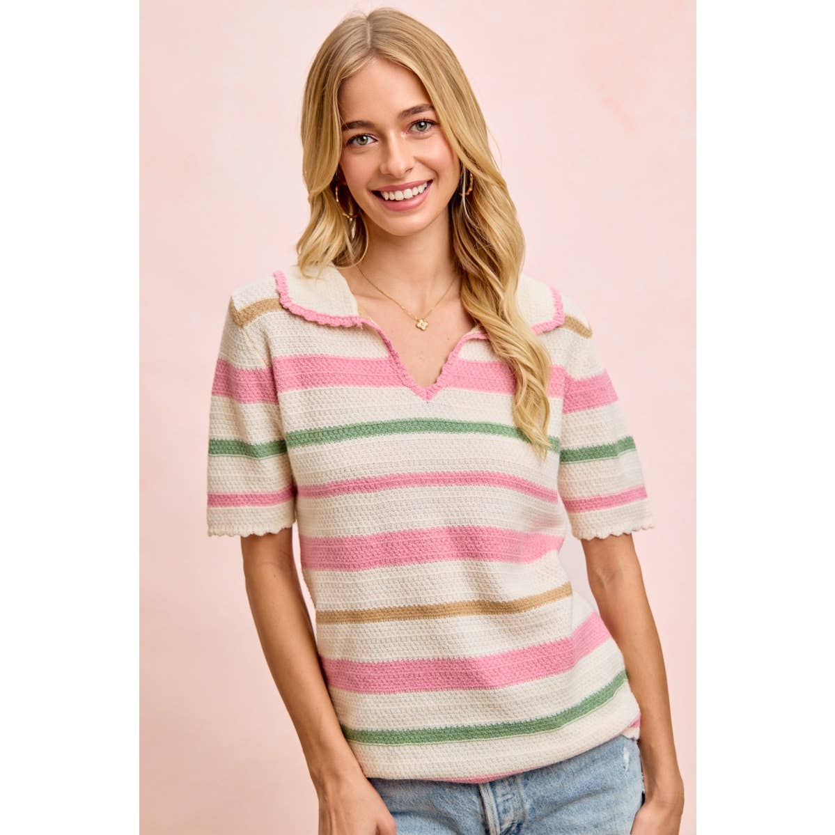 Seeing Summer Striped Knit Top (S-XL)