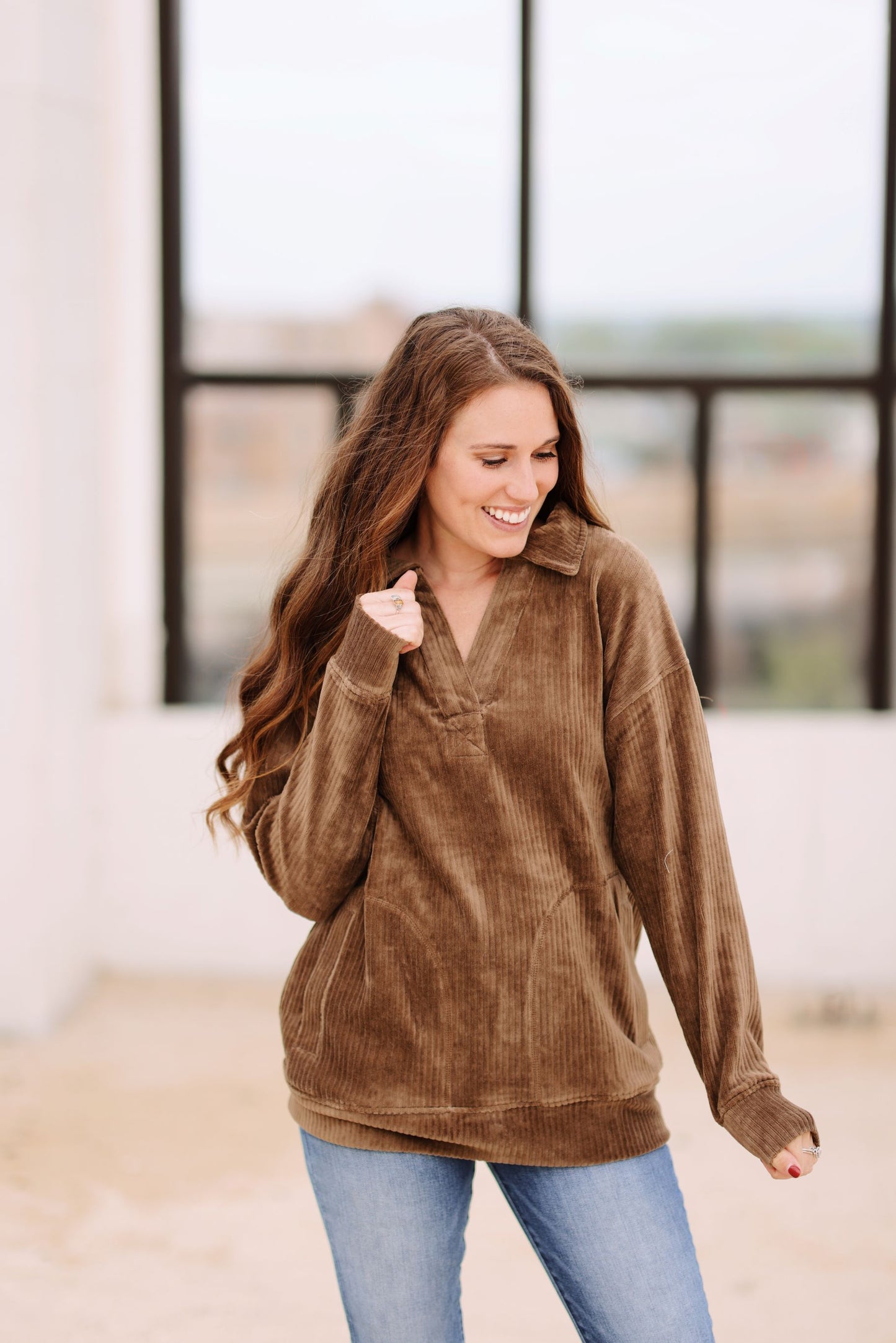 Harvest Hues Oversized Corduroy Pullover (S-3X)