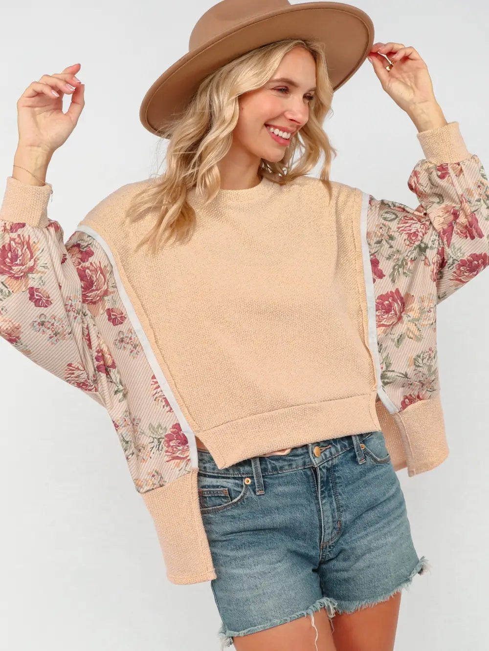 Vintage Floral Side Slit Pullover (S-3X)