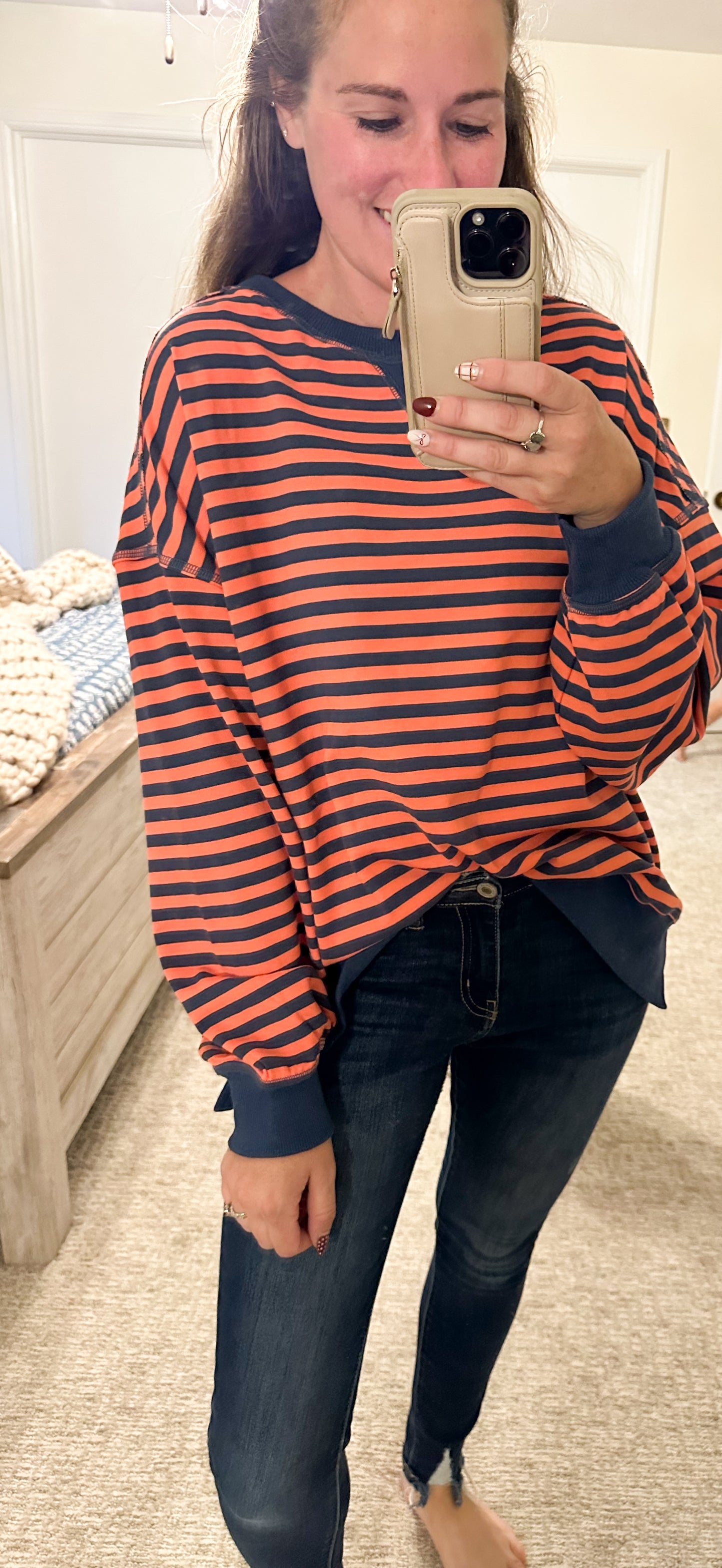 Pumpkin Patch Striped Pullover